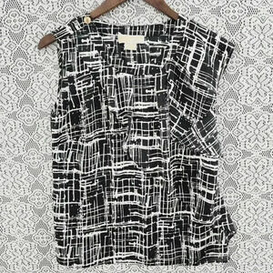 MICHAEL Michael Kors crewneck pattern one ruffle sleeve tank top 4